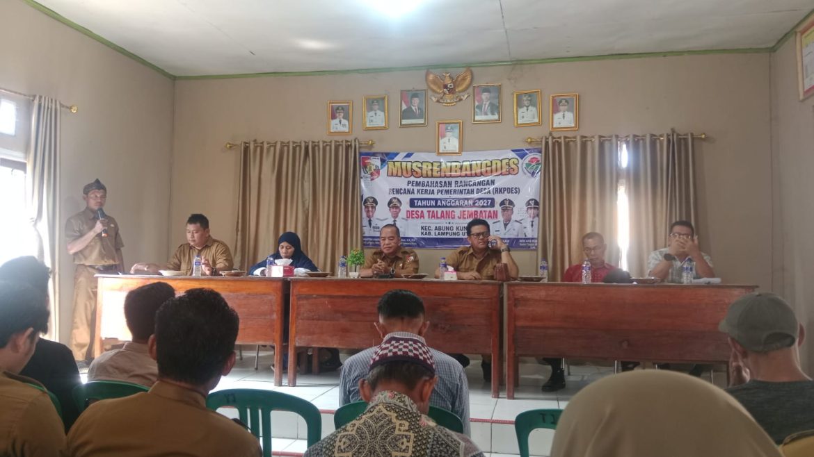 Musrenbangdes Tahun Anggaran 2027 Desa Talang Jembatan Bahas Rancangan (RKPDes)