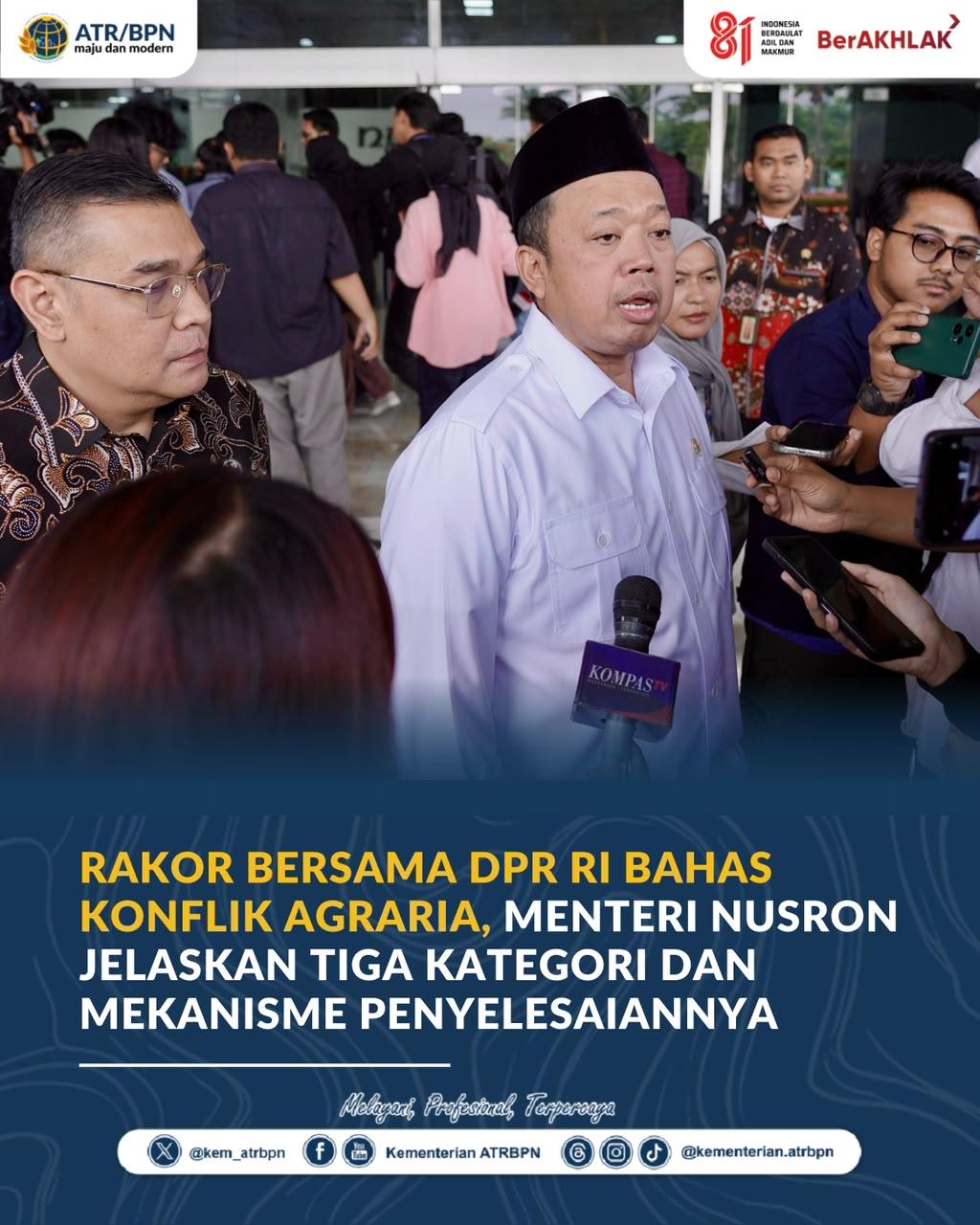 Rakor Bersama DPR RI Bahas Konflik Agraria, Menteri Nusron Jelaskan Tiga Kategori dan Mekanisme Penyelesaiannya