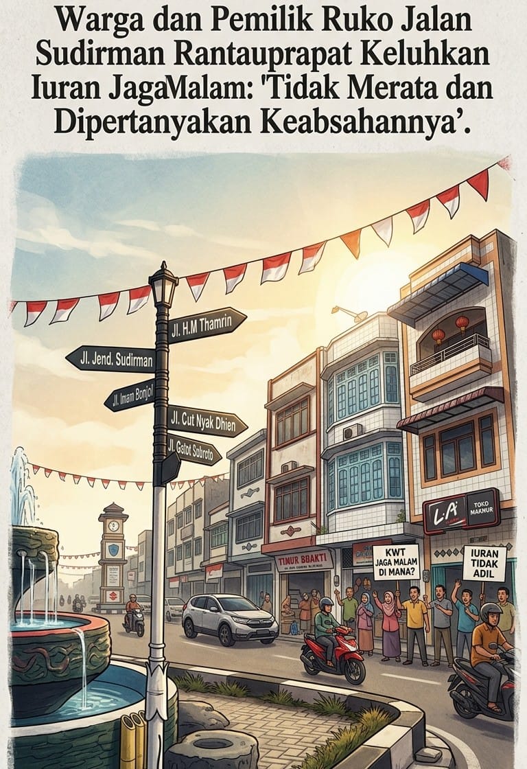 Warga dan Pemilik Ruko Jalan Sudirman Rantauprapat Keluhkan Iuran Jaga Malam: “Tidak Merata dan Dipertanyakan Keabsahannya”
