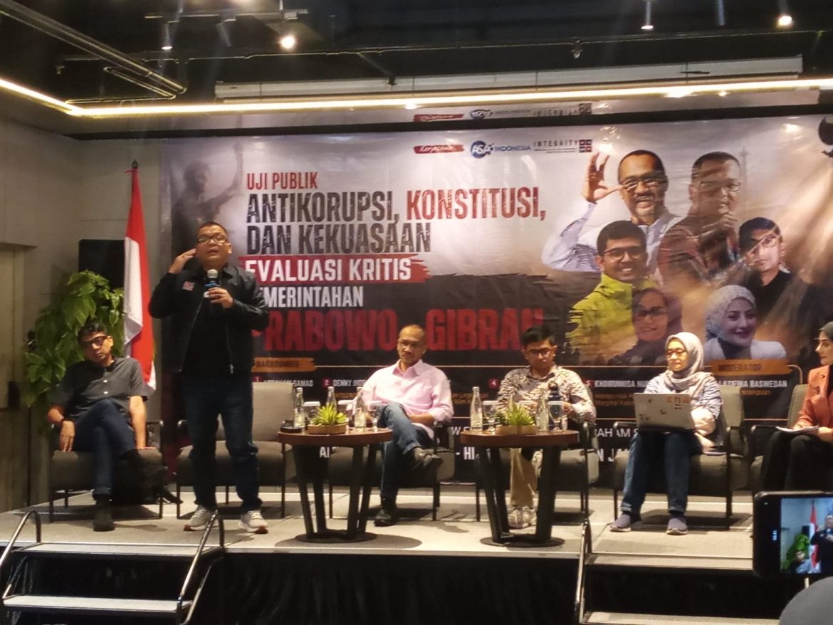“Uji Publik Anti Korupsi, Konstitusi & Kekuasaan” ASA Indonesia & Integrity Law Firm Evaluasi Kritis Pemerintahan Prabowo-Gibran