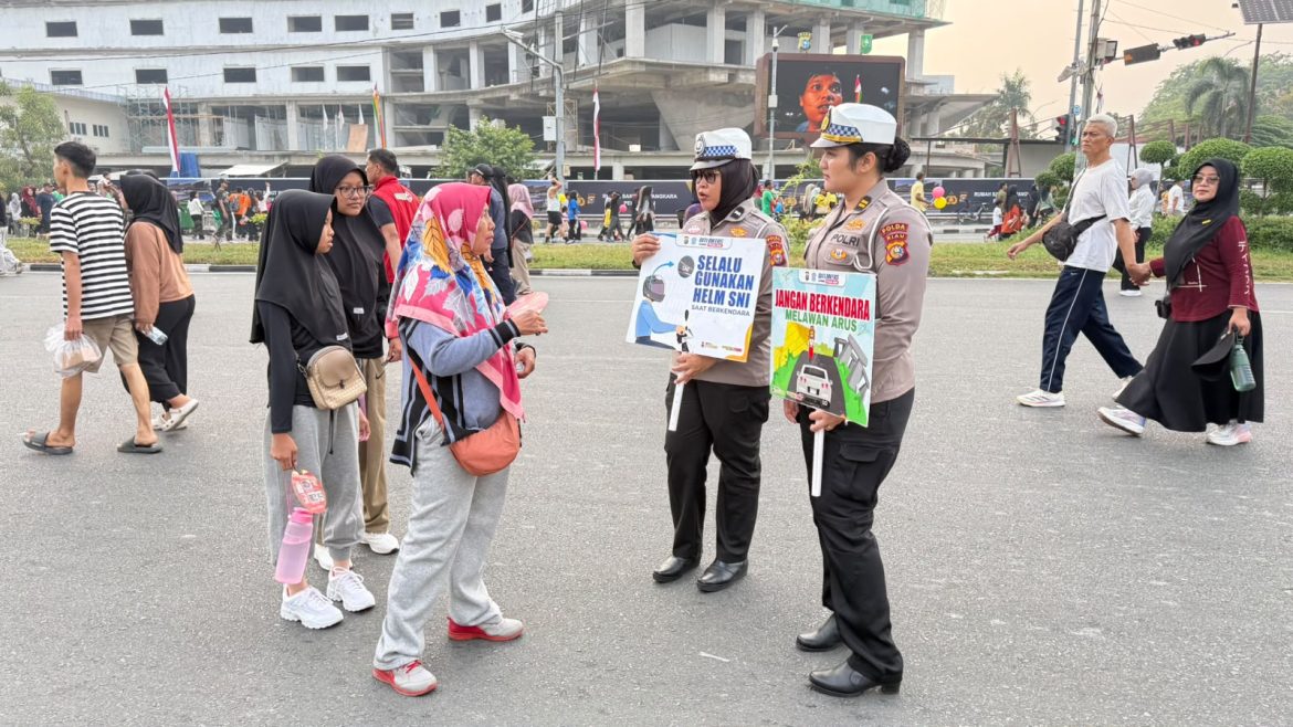 Polantas Karib Hadir di CFD Pekanbaru, Kehadiran Polisi Disambut Hangat Masyarakat