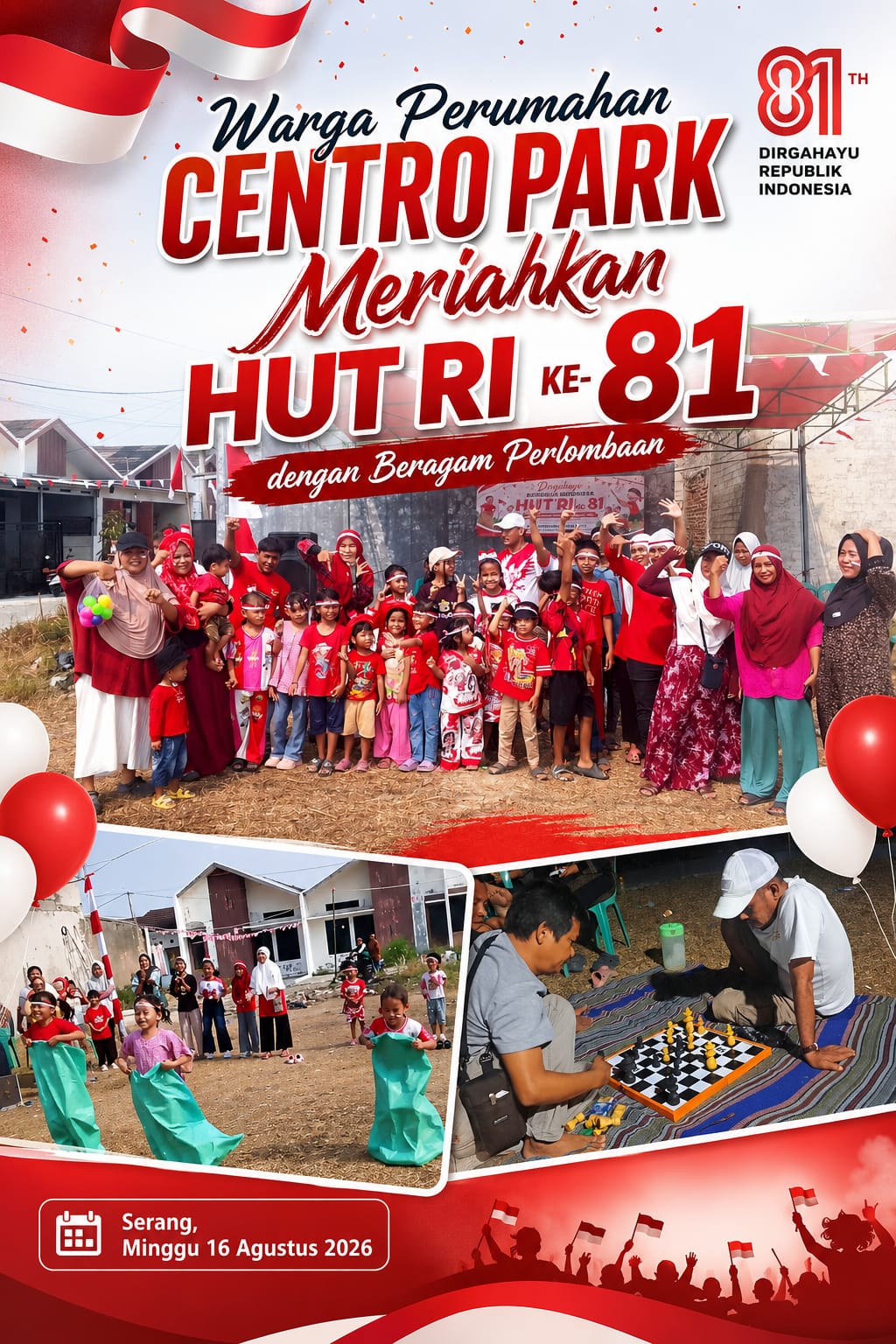 Warga Perumahan Centro Park Meriahkan HUT RI ke-81 dengan Beragam Perlombaan