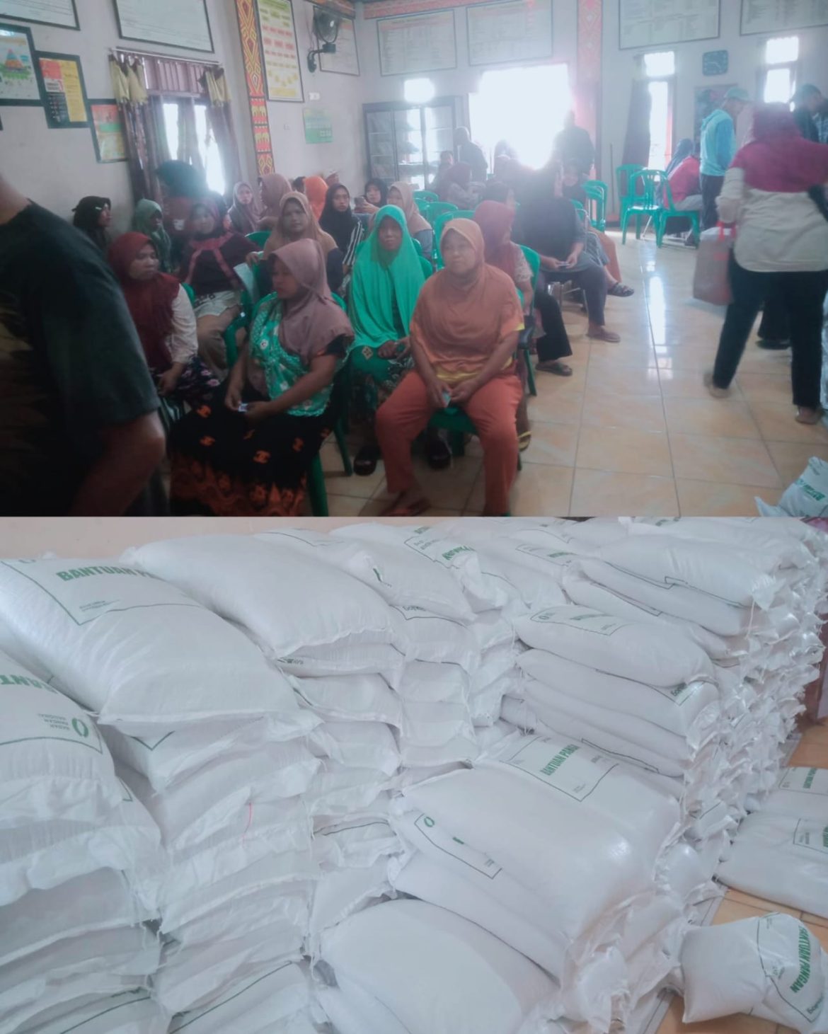 Pemerintah Desa Gunung Besar Bagikan 338 KPM Bantuan Beras Kepada Masyarakat