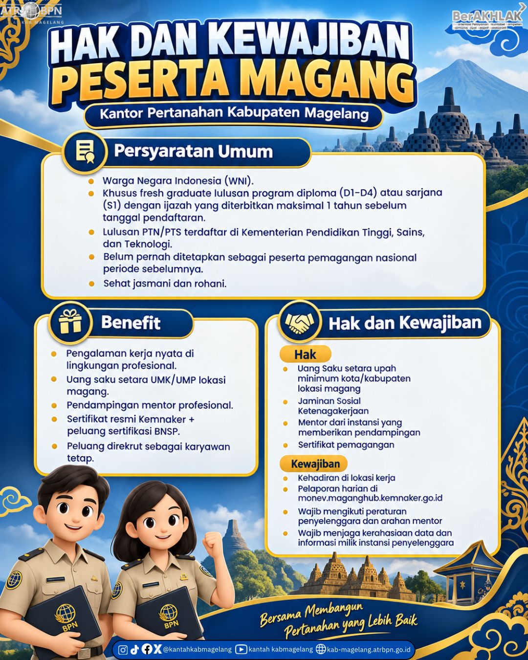 Kantor Pertanahan Kabupaten Magelang Buka Lowongan Magang Tenaga Tenis dan Administasi, Ayo Buruan…!!!