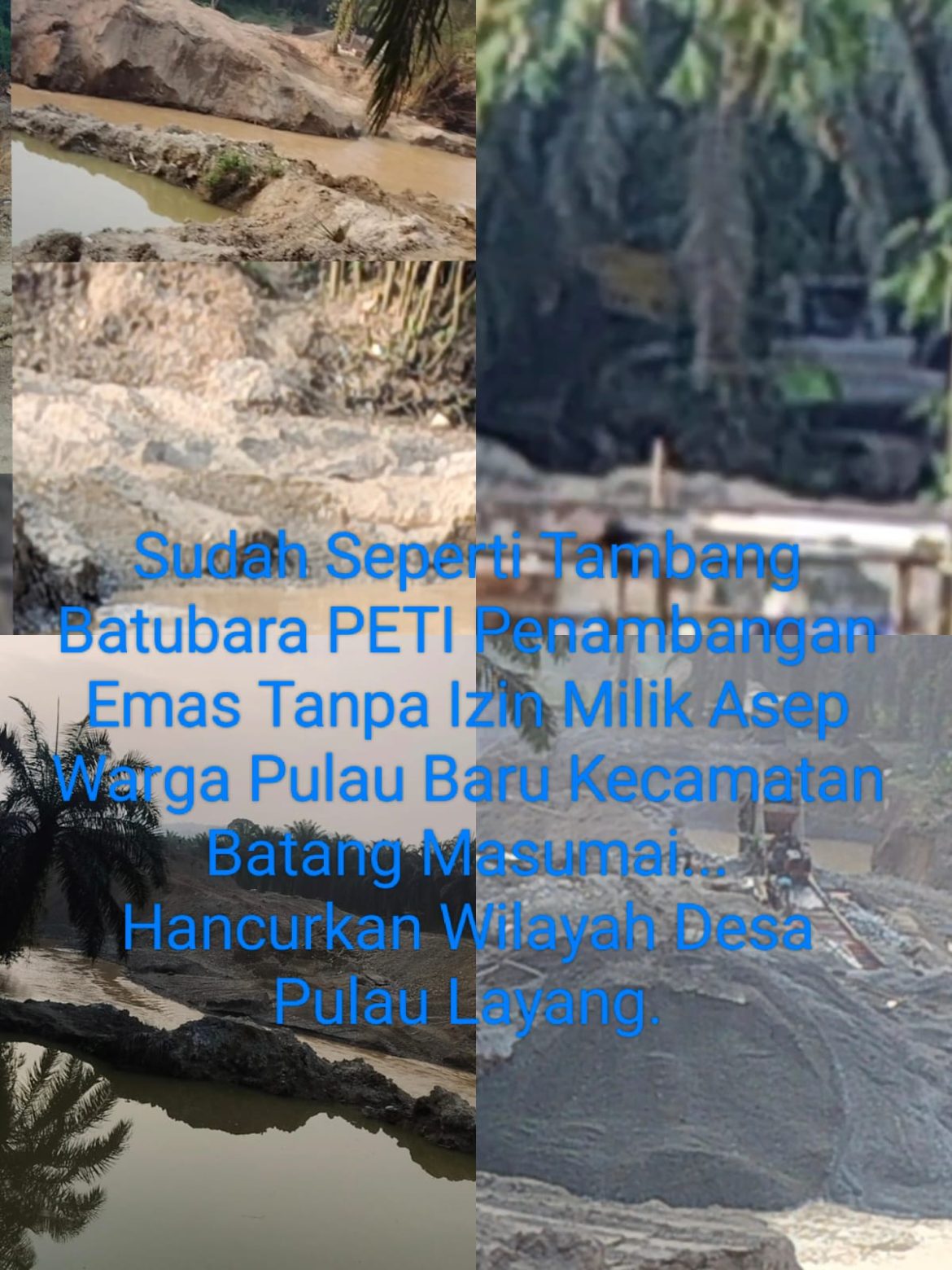PETI (Pertambangan Emas Tanpa Izin)Milik Asep Warga Pulau Baru Jelajah Wilayah Desa Pulau Layang Masumai Merangin Kapolres Tangkap Asep Tambang Emas