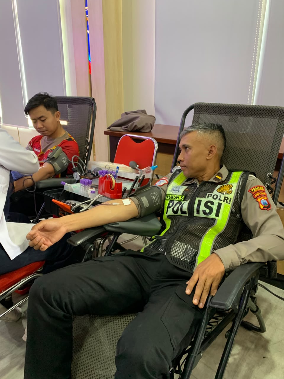 Bakti Kesehatan Donor Darah Dalam Rangka HUT Lantas Ke-71, Satlantas Polres Lamongan Libatkan Ojol Dan Opang