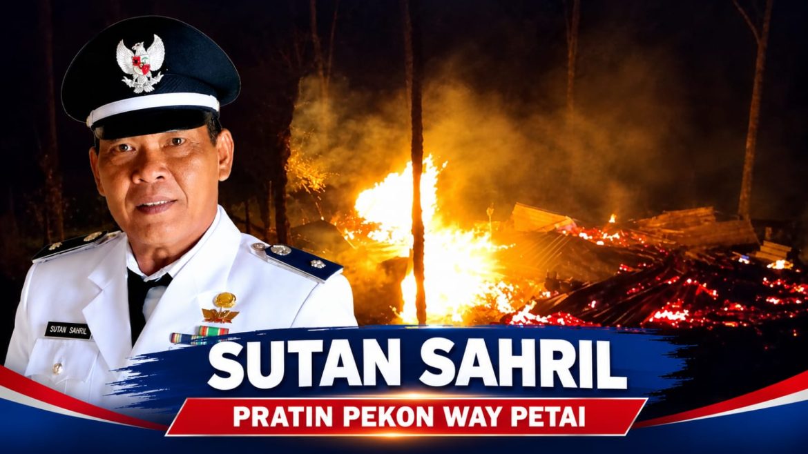 Peratin Pekon Way Petai Tinjau Kebakaran Rumah di Pemangku 7 Lawang Agung