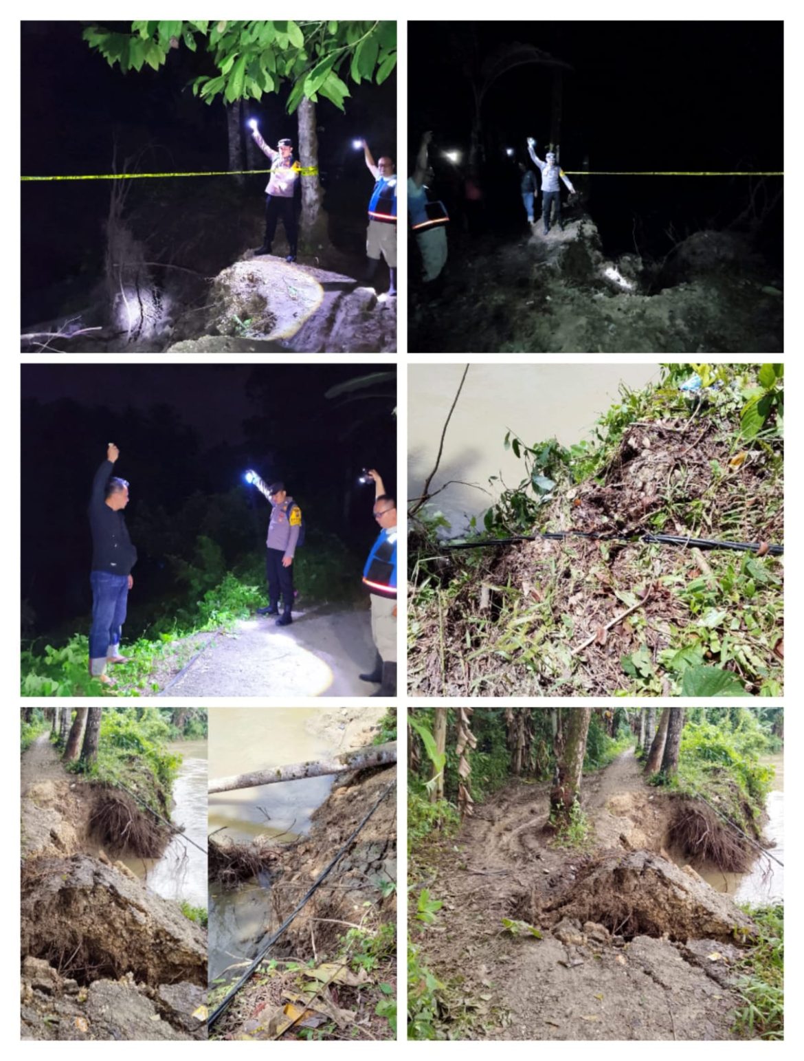 Kapolsek Gido IPDA GUNAWAN LASE SH. Serta jajaran Respons Cepat Laporan Masyarakat Bencana Longsor di Desa Tetehosi I Dusun III Gidosebua Kecamatan Gunungsitoli Idanoi Kota Gunungsitoli