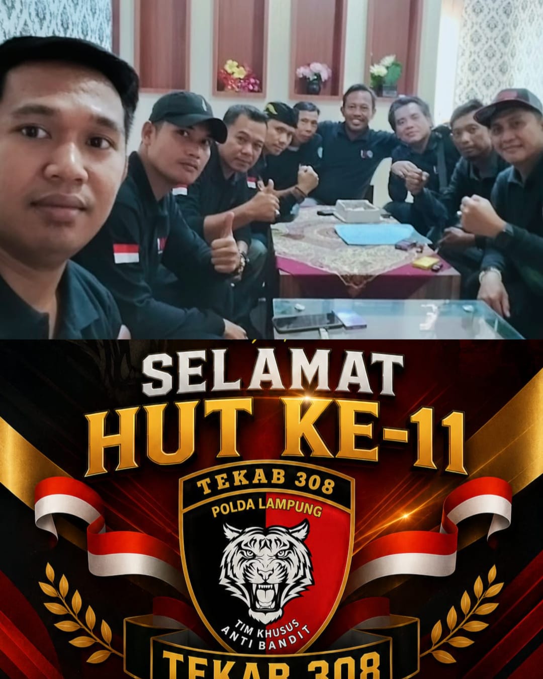 Ketua IWO dan PD Lampung Utara Ucapkan Selamat HUT Ke-11 Tekab 308