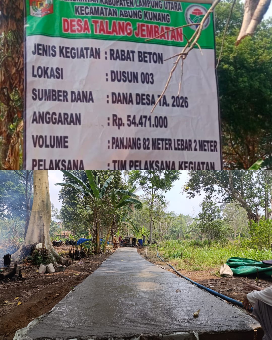 Dana Desa 2026, Kades Talang Jembatan Bangun Jalan Rabat Beton di Dusun 03