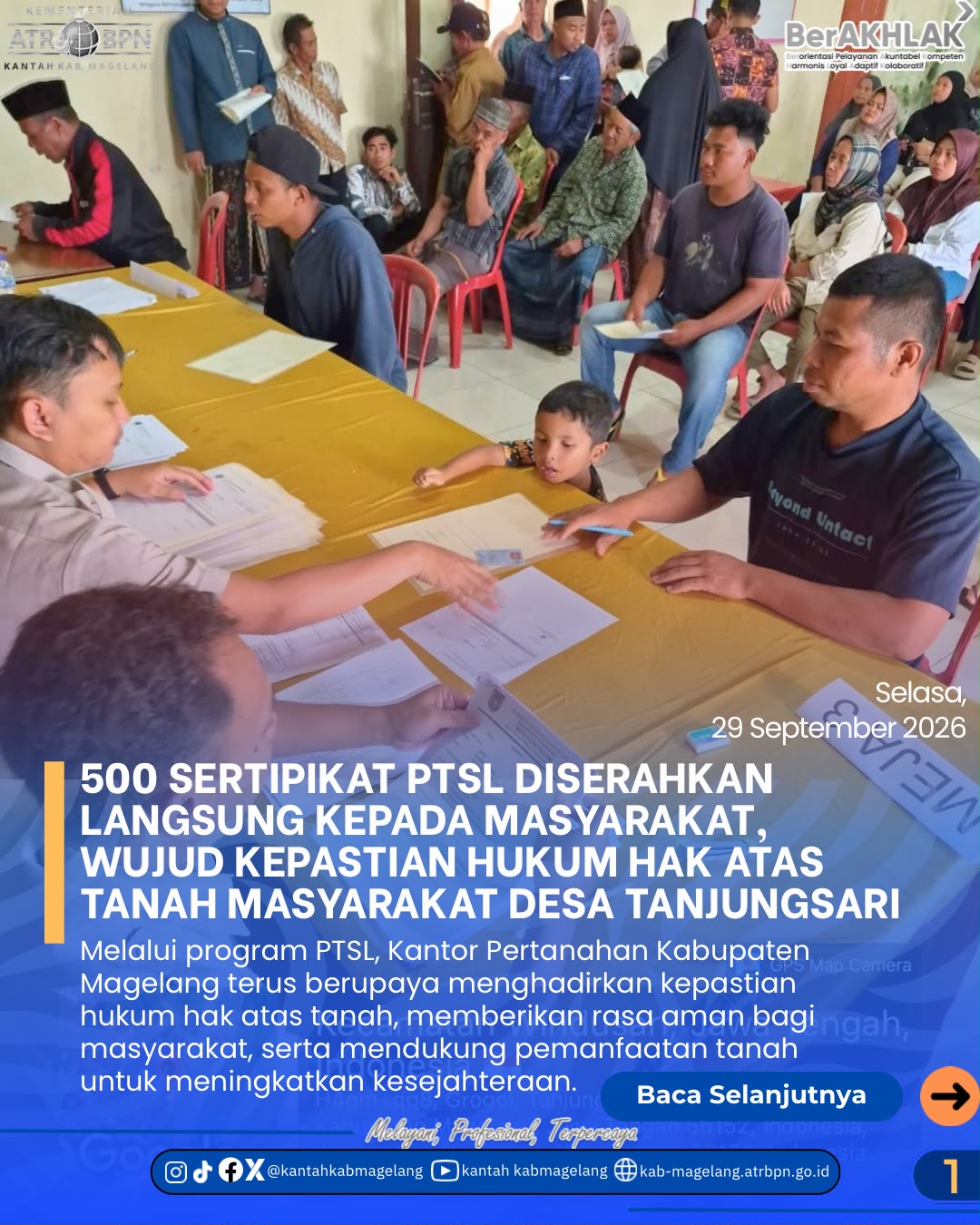 500 Sertipikat PTSL Diserahkan kepada Masyarakat Desa Tanjungsari! 🏡📜