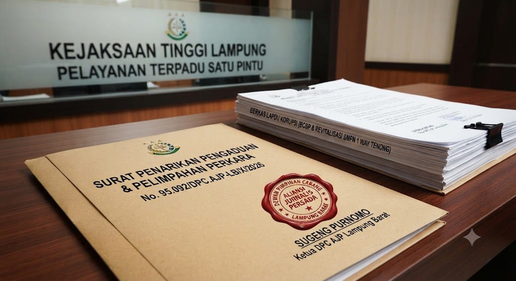 Resmi Layangkan Surat Hari Ini, DPC AJP Tarik Berkas dari Inspektorat dan Bawa Dugaan Korupsi Proyek Sekolah Rp 2,2 Miliar ke Kejati Lampung
