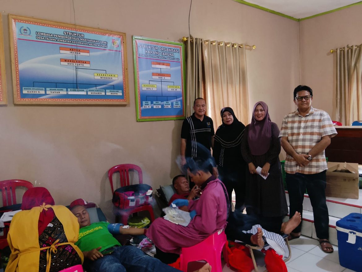 PMI Lampung Utara Buka Donor Darah di Desa Talang Jembatan, Dihadiri Camat dan Kades