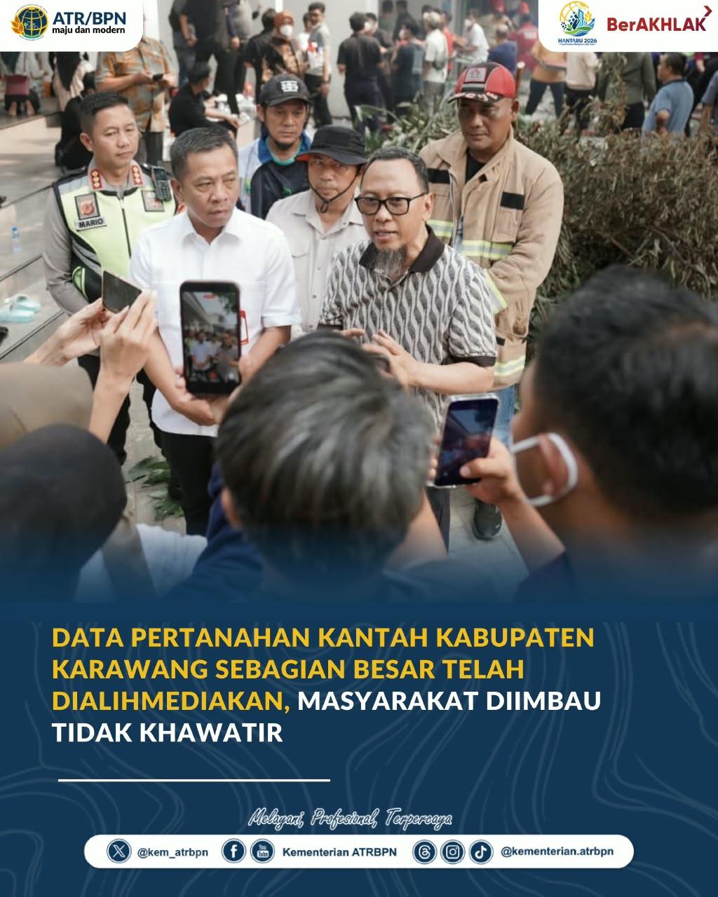 Data Pertanahan Kantah Kabupaten Karawang Sebagian Besar Telah Dialihmediakan, Masyarakat Diimbau Tidak Khawatir