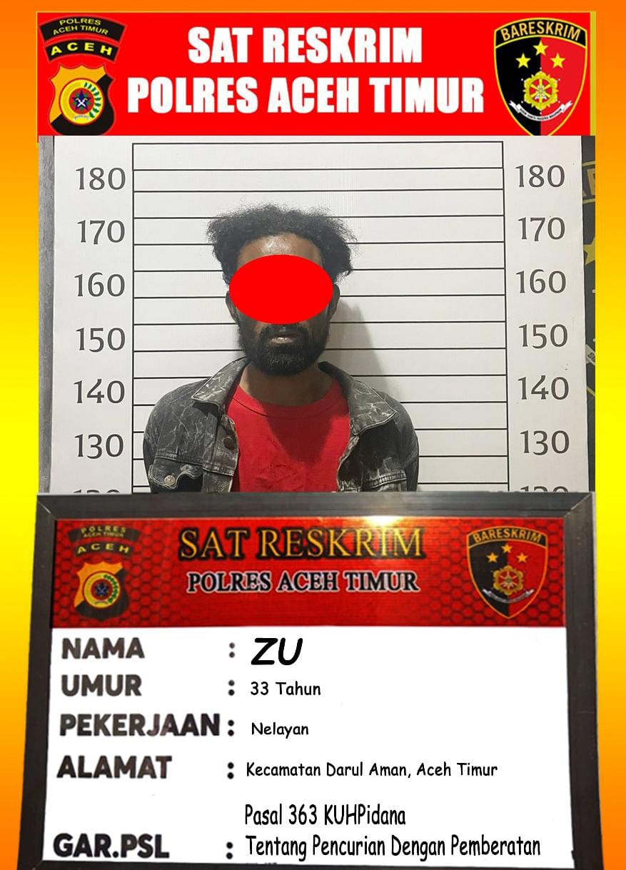 Tim Opsnal Satreskrim Polres Aceh Timur Berhasil Mengamankan Pelaku Pencurian di SDN 3 Darul Aman