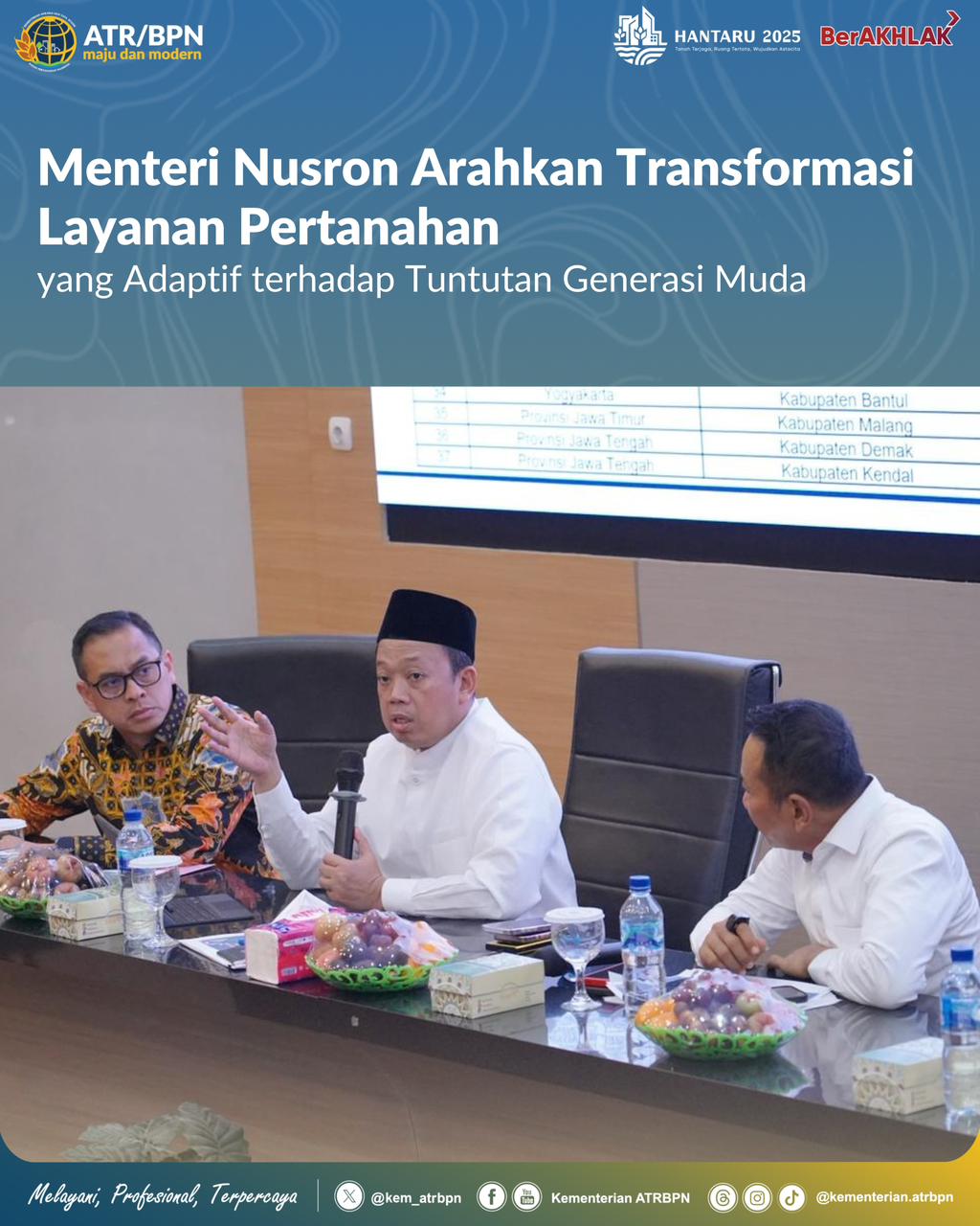 Menteri Nusron Arahkan Transformasi Layanan Pertanahan yang Adaptif terhadap Tuntutan Generasi Muda