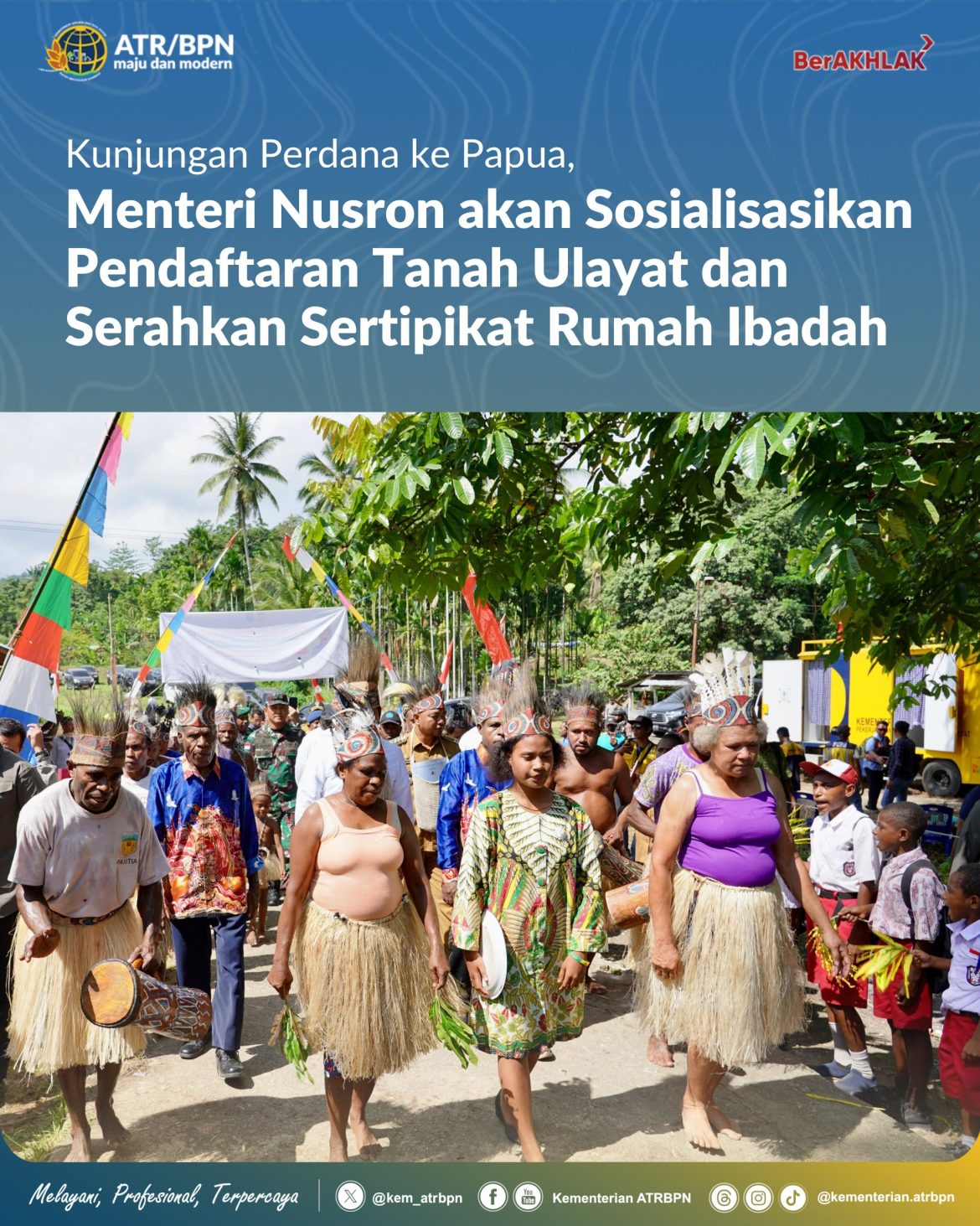 Kunjungan Perdana ke Papua, Menteri Nusron akan Sosialisasikan Pendaftaran Tanah Ulayat dan Serahkan Sertipikat Rumah Ibadah