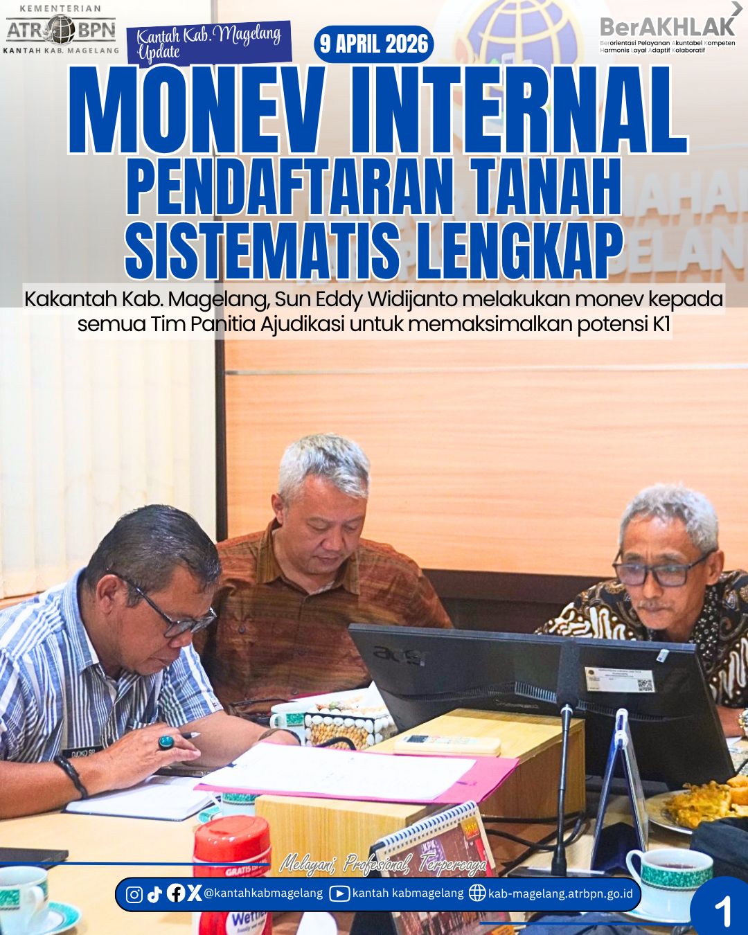 Monitoring dan Evaluasi Internal PTSL Tahun 2026