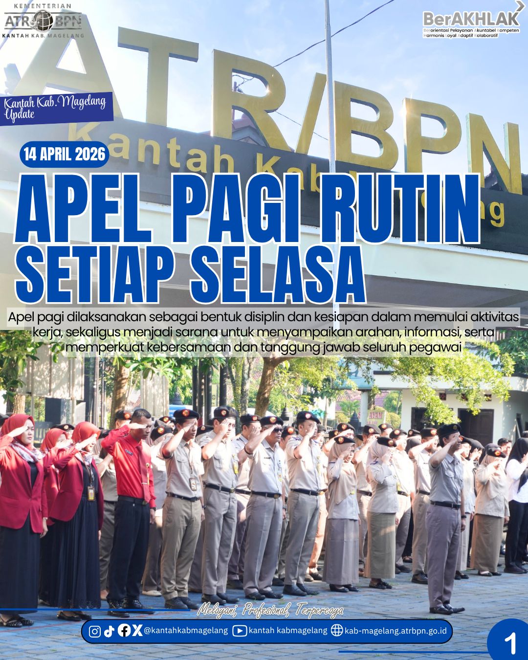 Kantah Kab. Magelang Melaksanakan Apel Rutin