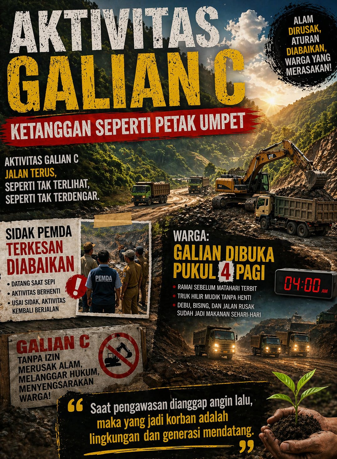 Oknum Penambang Di Ketanggan Diduga Kebal Hukum, Sidak Pemda Tidak Digubris