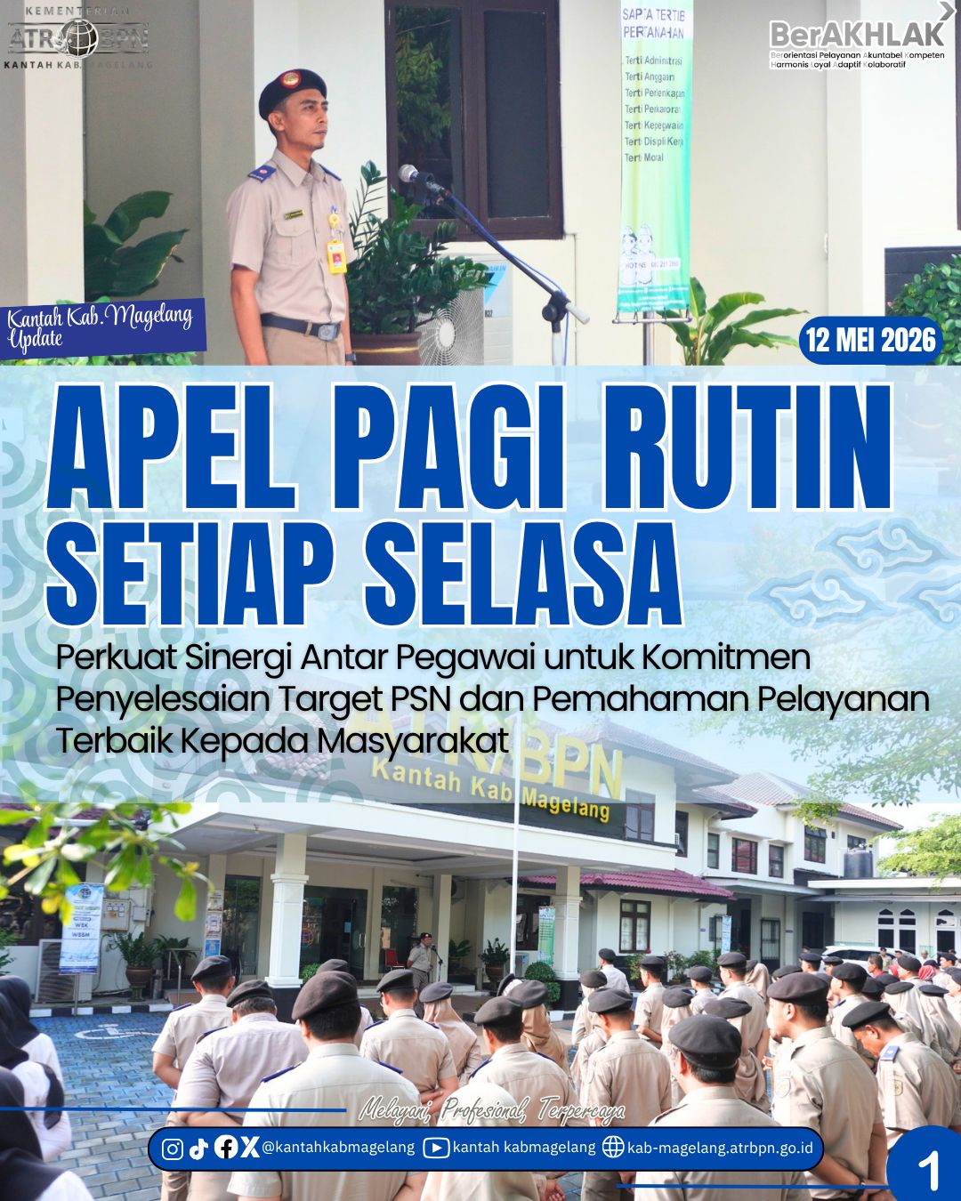 Kantah Kab. Magelang Melaksanakan Apel Pagi