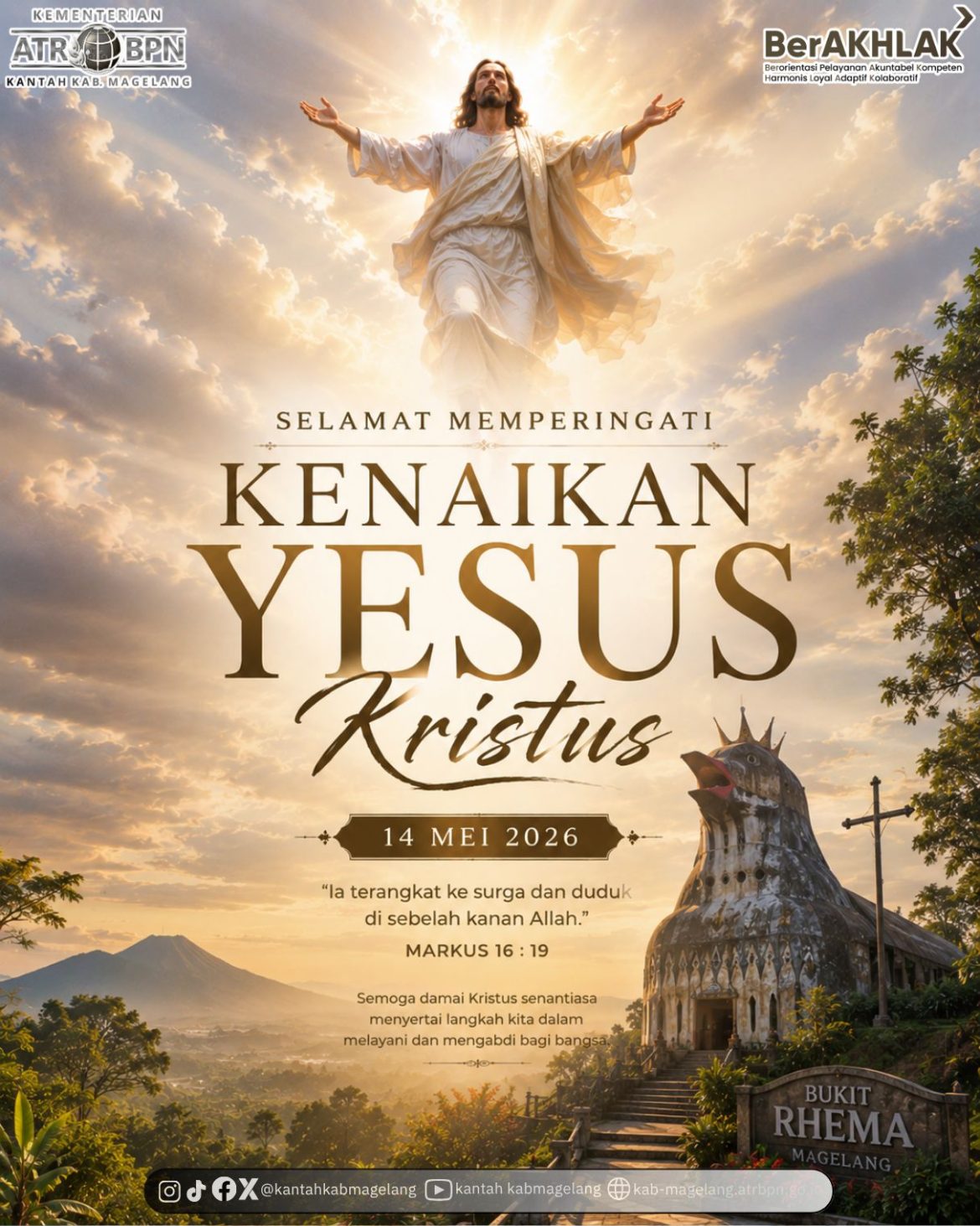 Kantah Kab. Magelang Mengucapkan Selamat Memperingati Kenaikan Yesus Kristus