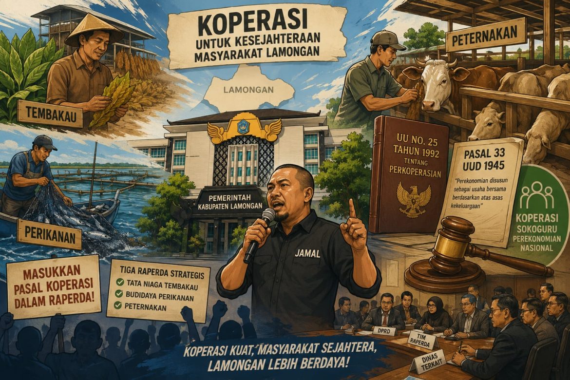 JAMAL Desak Masukkan Pasal Koperasi dalam Tiga Raperda Sektor Tembakau, Perikanan, dan Peternakan Lamongan