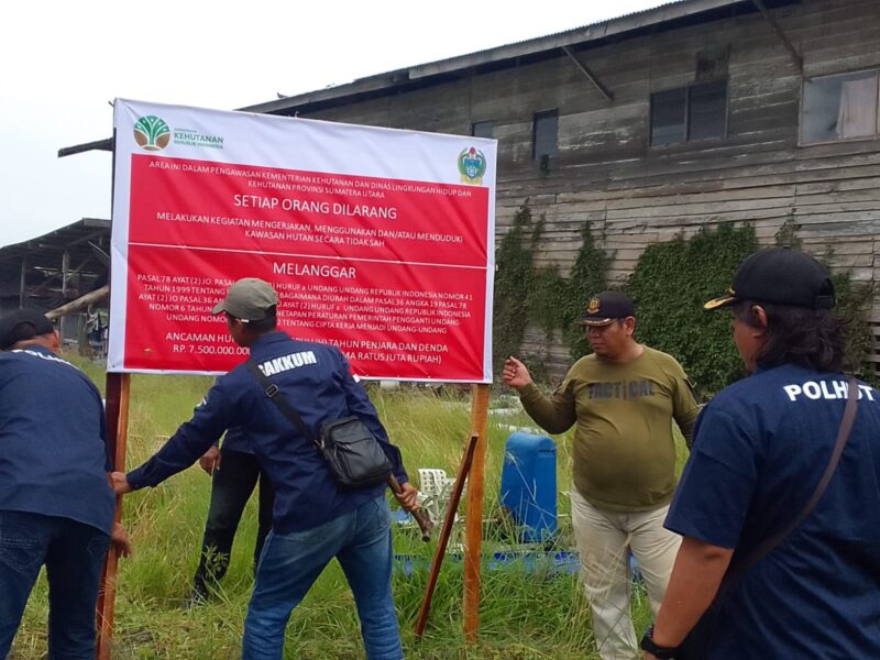 Setelah di Bongkar Dinas LHK Sumut dan Warga Setahun Yang Lalu, Pagar Seng di Areal Hutan Lindung Mangrove Kembali Dibangun