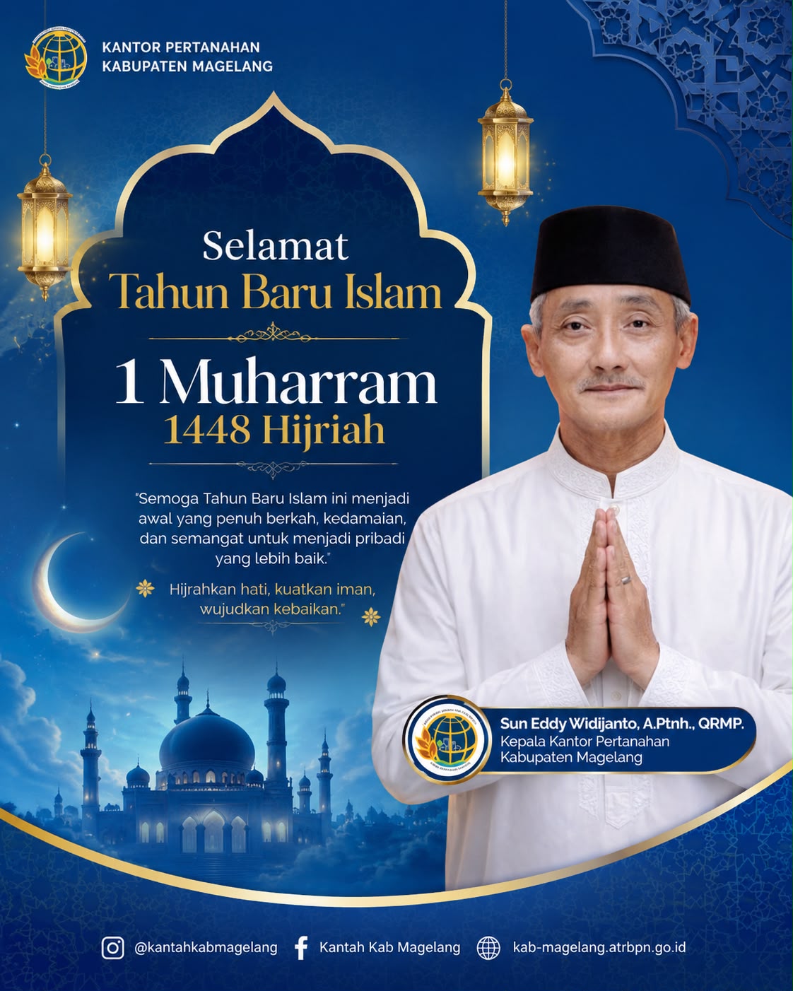 Kantor Pertanahan Kabupaten Magelang Ucapkan Selamat Tahun Baru Islam 1448 H, Momentum Hijrah Menuju Kebaikan