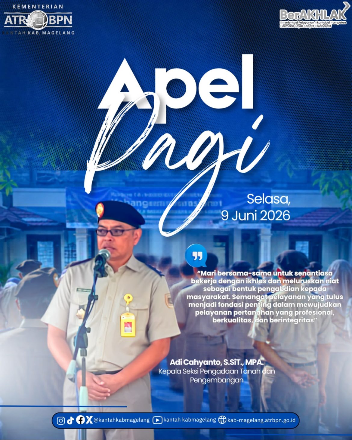 Apel Pagi Rutin Kantor Pertanahan Kabupaten Magelang: Perkuat Semangat Pengabdian dan Profesionalisme