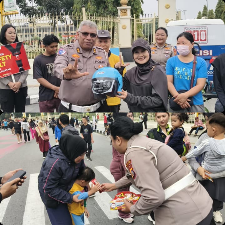 Jelang Hari Bhayangkara ke-80, Ditlantas Polda Riau Gencarkan Kampanye Keselamatan dan Green Policing di CFD Pekanbaru