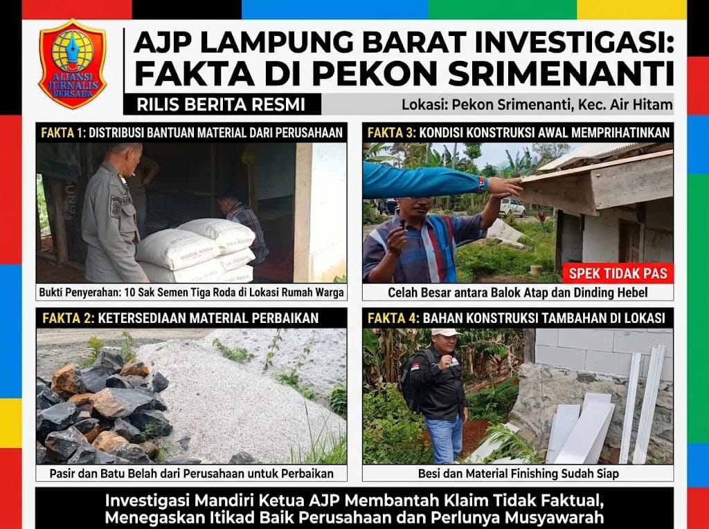 AJP Lampung Barat Lakukan Investigasi Lapangan: Niat Baik Perusahaan Terbukti, Persoalan Rumah Warga di Pekon Srimenanti Diharapkan Selesai Melalui Musyawarah