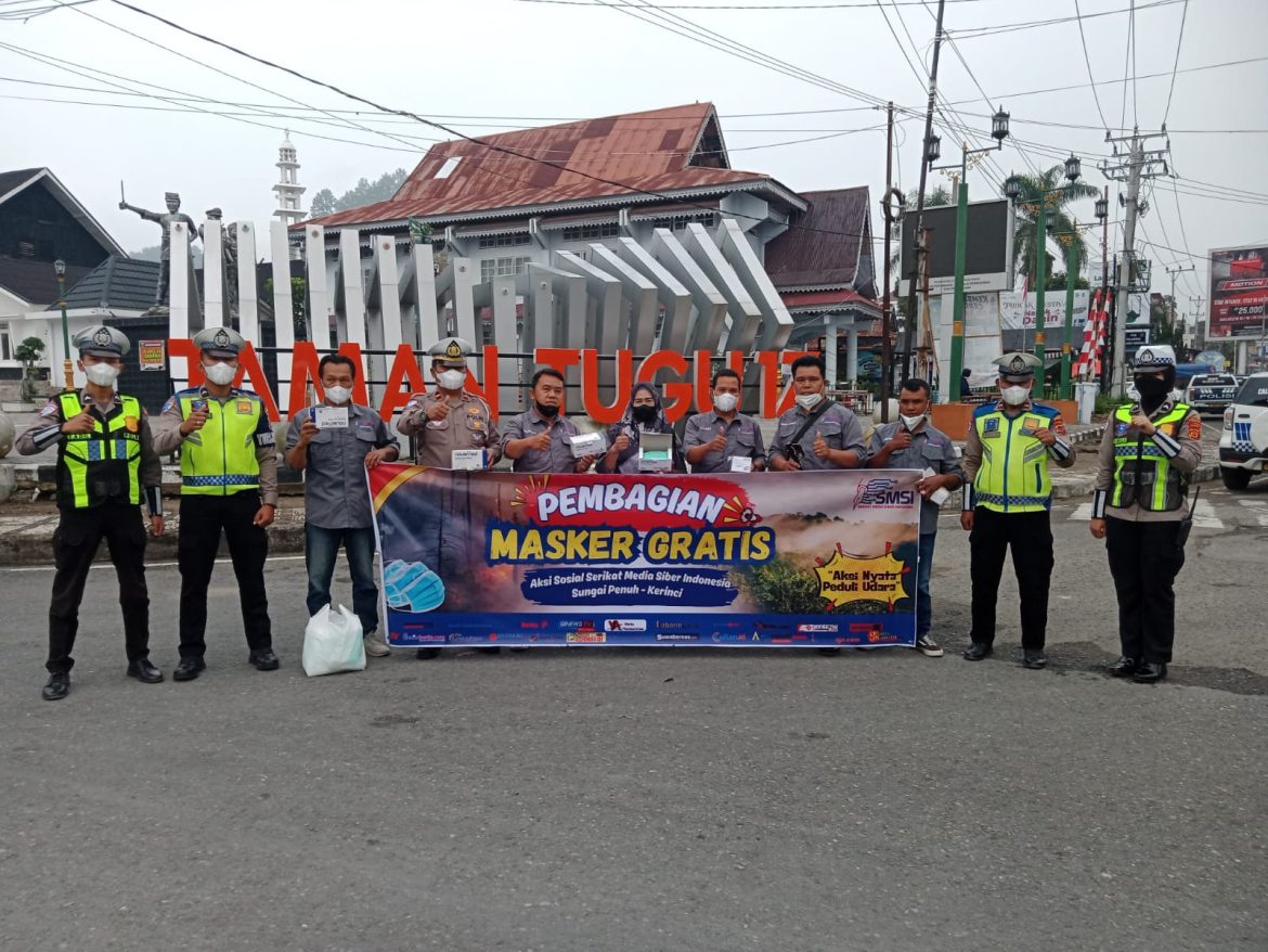 SMSI Kerinci-Sungai Penuh Peduli, 10 Ribu Masker Dibagi kepada Masyarakat dan Pengendara