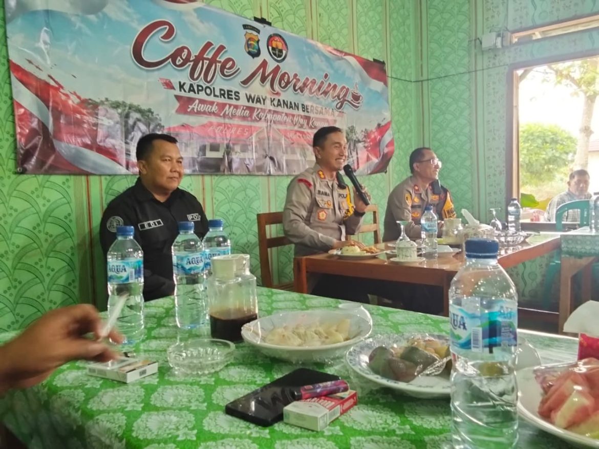 Polres Way Kanan Gelar Coffee Morning, Pererat Sinergi dengan Insan Pers