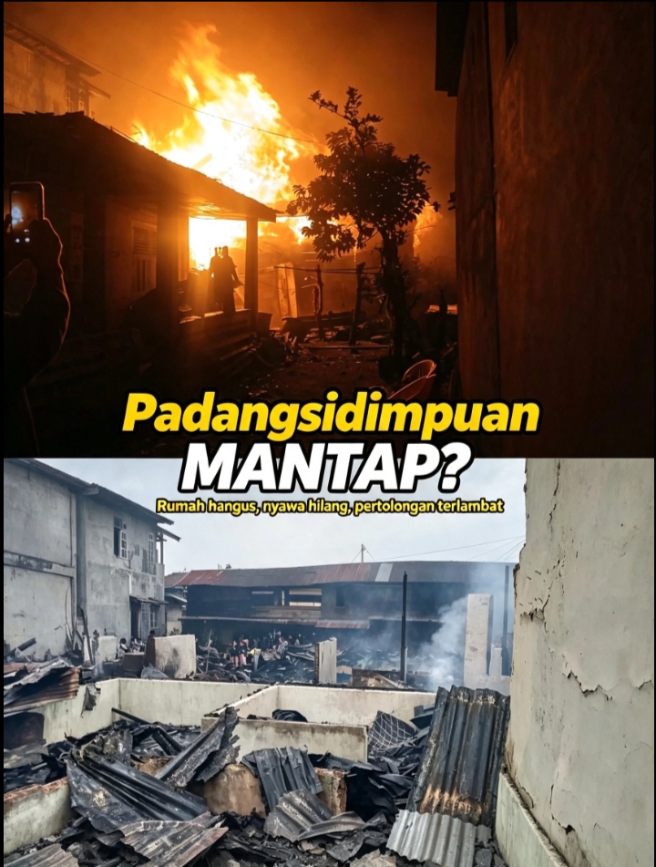 Pukul 02.00 WIB Terbakar! 9 Rumah Hangus, 1 Jiwa Terpanggang, Damkar Datang Terlambat, “Padang Sidimpuan MANTAP” Ternyata Hanya Slogan!