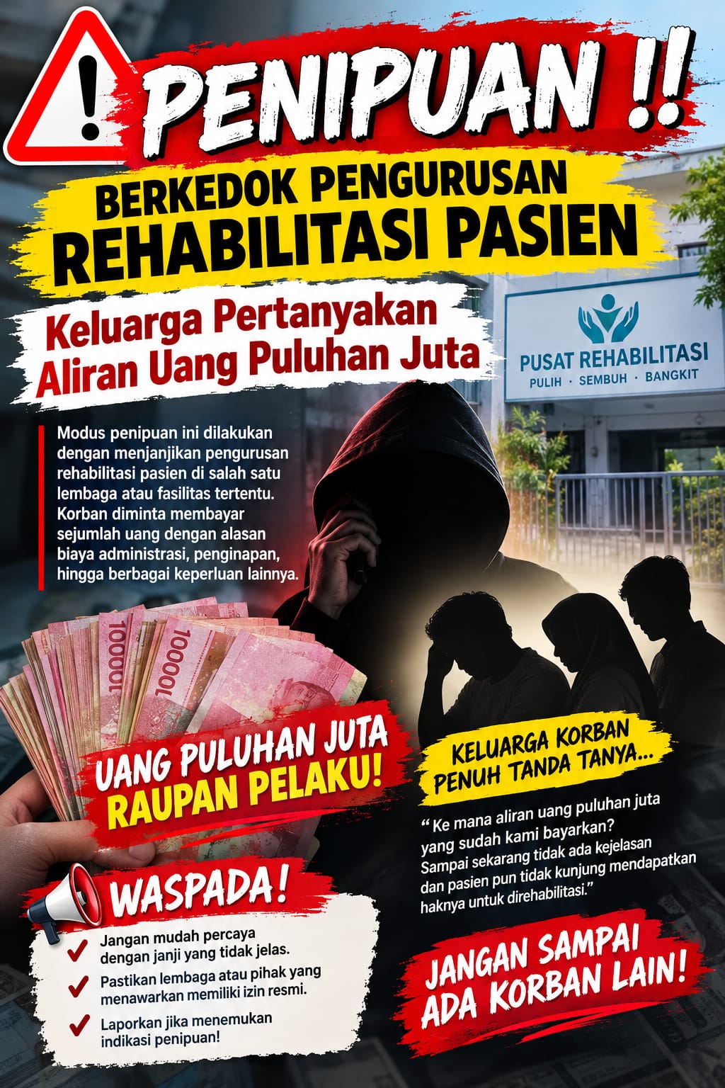 Dugaan Penipuan Berkedok Pengurusan Rehabilitasi Ashefa, Keluarga Pasien Rugi Puluhan Juta Rupiah